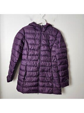 Eddie Bauer Size M CirrusLite Down Quilted Puffer Hooded Jacket Plum